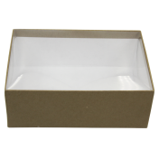 Коробка с прозрачной крышкой 260х155х80 картон крафт